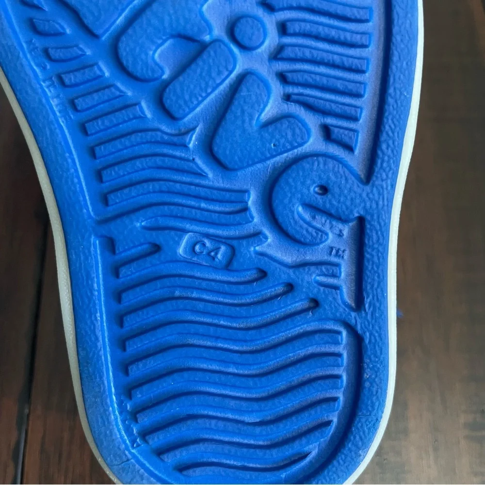 Native Jefferson Style Blue Glow in the Dark Slip On Toddler Shoes